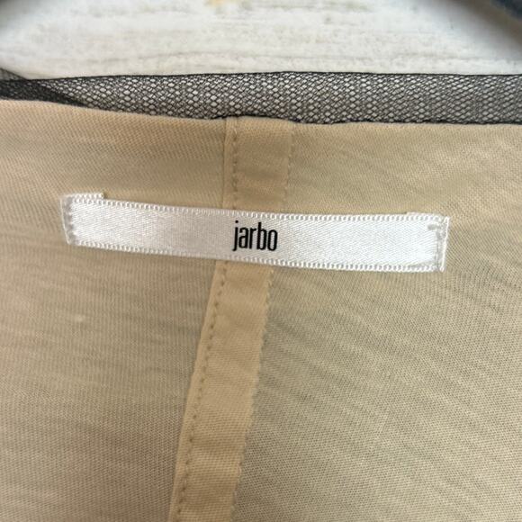 Jarbo Womens M Nude & Black Sheer Cotton Chiffon Tie-Waist Cardigan Dress Blouse - Picture 3 of 8